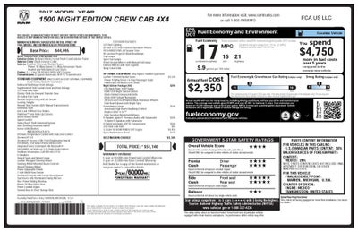 2017 RAM 1500 Night Crew Cab 4x4 5'7" Box