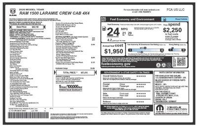 2020 RAM 1500 Laramie Crew Cab 4x4 5'7" Box