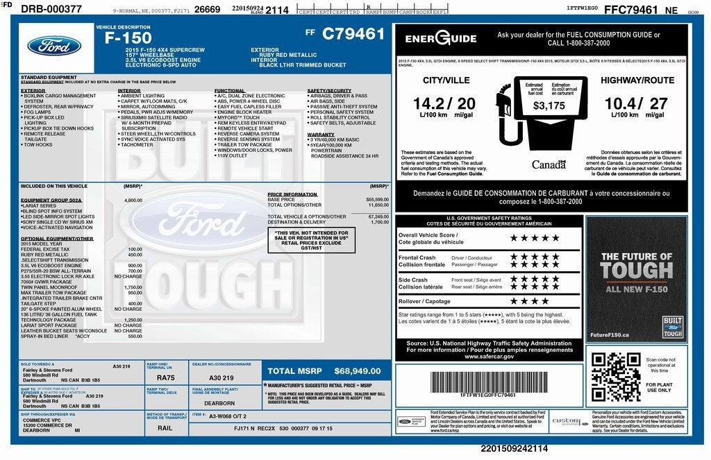2015 Ford F-150 LARIAT