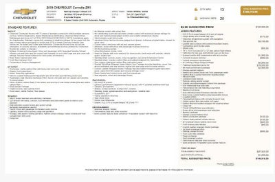 2019 Chevrolet Corvette ZR1 ZR1 3ZR