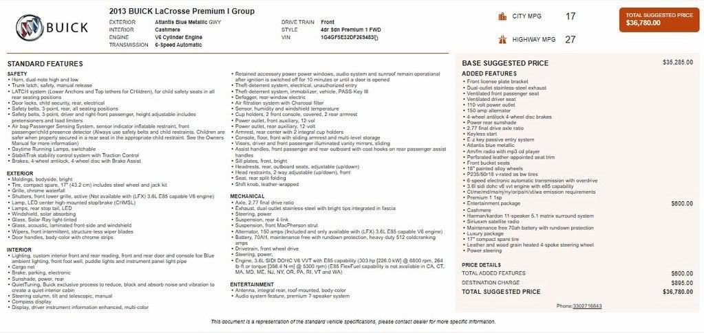 2013 Buick LaCrosse Premium 1