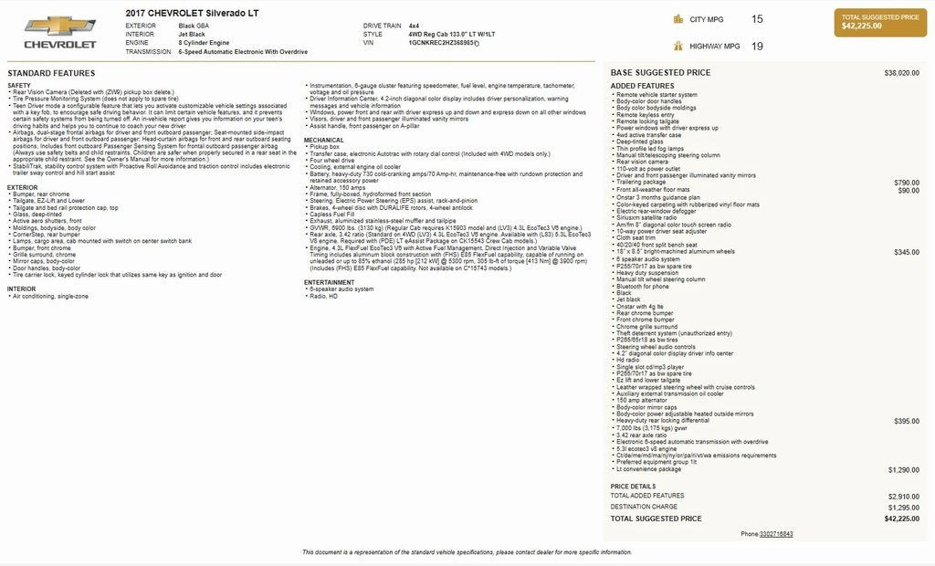 2017 Chevrolet Silverado 1500 LT