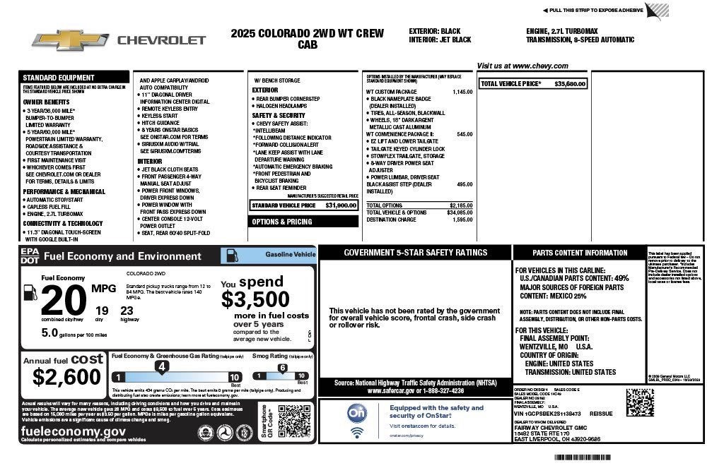 2025 Chevrolet Colorado WT/LT