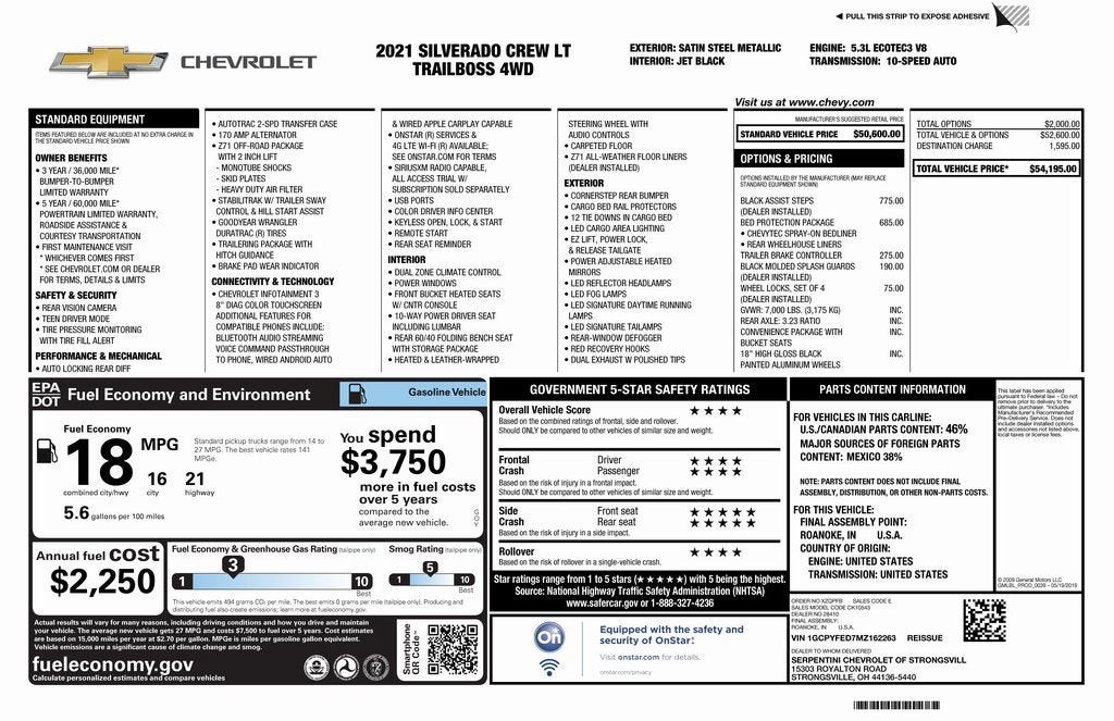 2021 Chevrolet Silverado 1500 LT Trail Boss