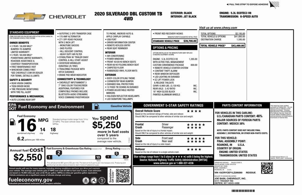 2020 Chevrolet Silverado 1500 Custom Trail Boss