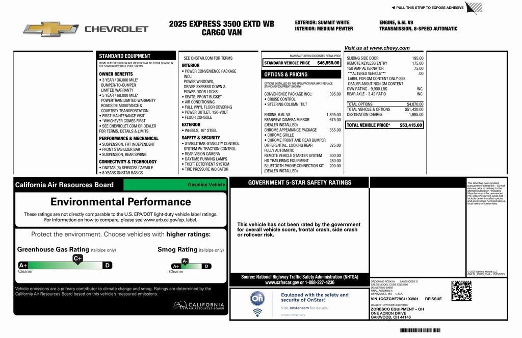 2025 Chevrolet Express Cargo 3500 WT
