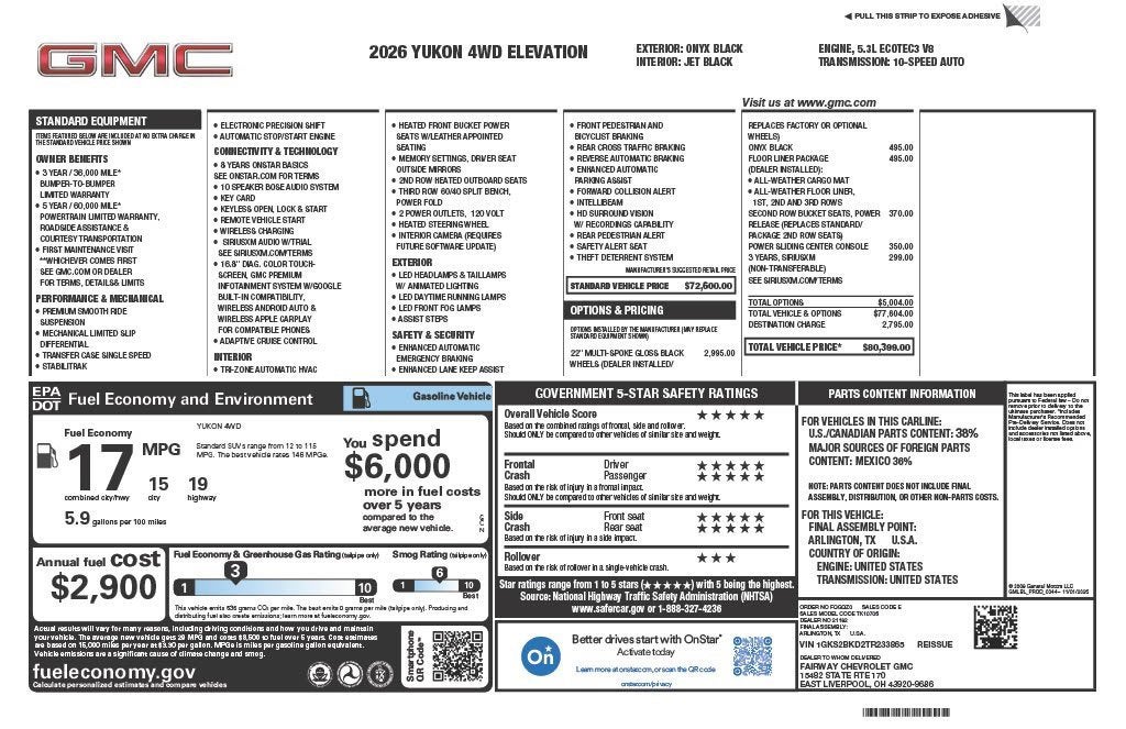2026 GMC Yukon Elevation