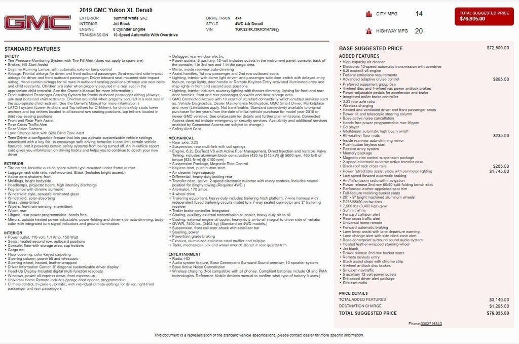 2019 GMC Yukon XL Denali