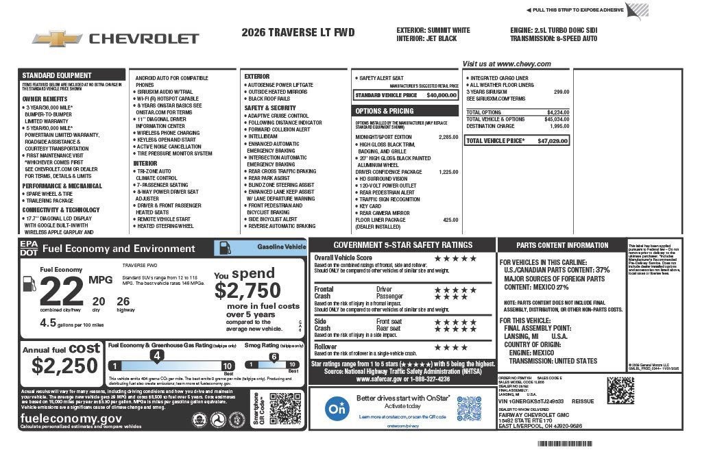 2026 Chevrolet Traverse LT