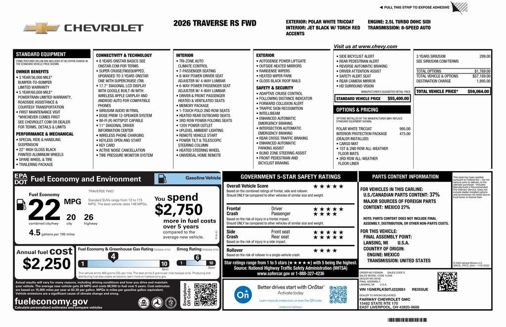 2026 Chevrolet Traverse RS