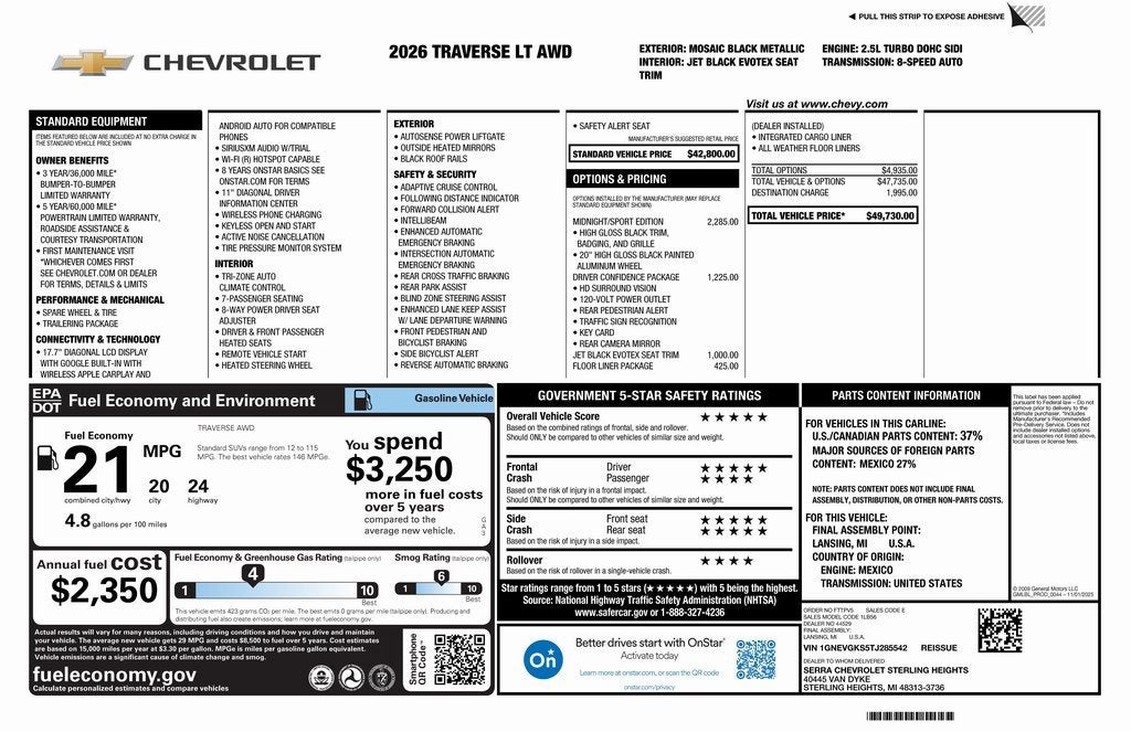 2026 Chevrolet Traverse LT