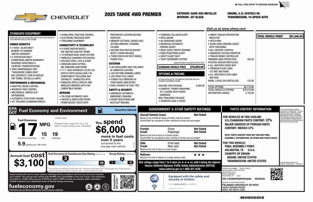 2025 Chevrolet Tahoe Premier