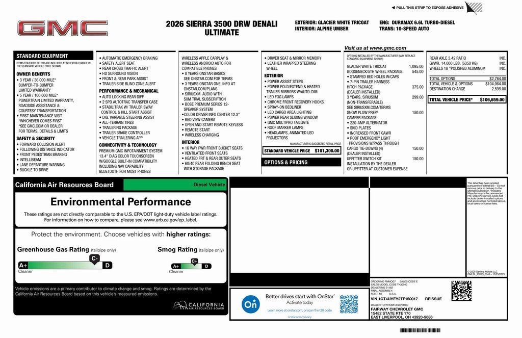 2026 GMC Sierra 3500 HD Denali Ultimate