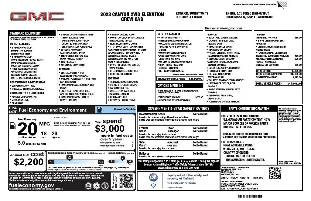 2023 GMC Canyon Elevation