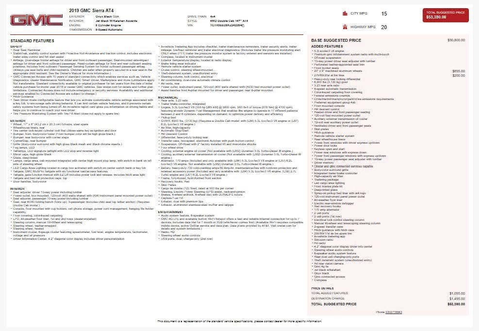 2019 GMC Sierra 1500 AT4