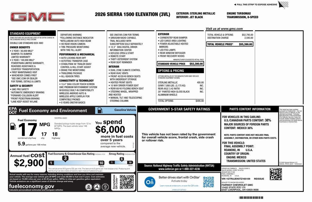 2026 GMC Sierra 1500 Elevation