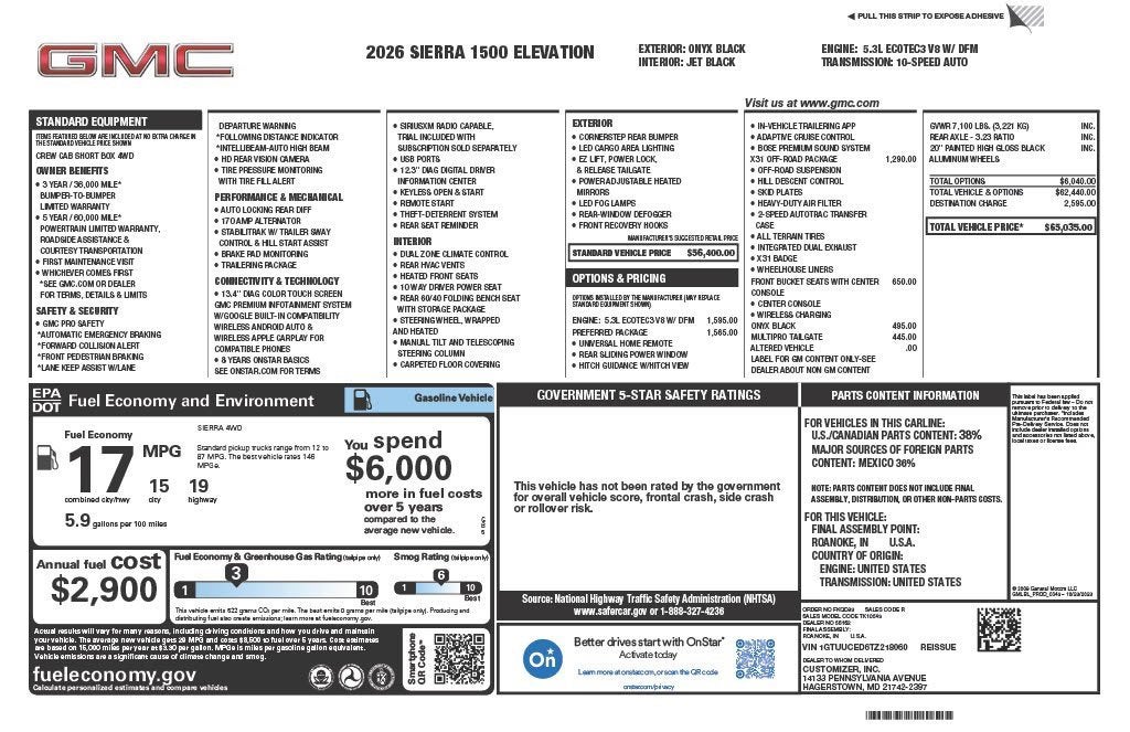 2026 GMC Sierra 1500 Elevation