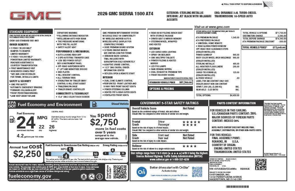 2026 GMC Sierra 1500 AT4