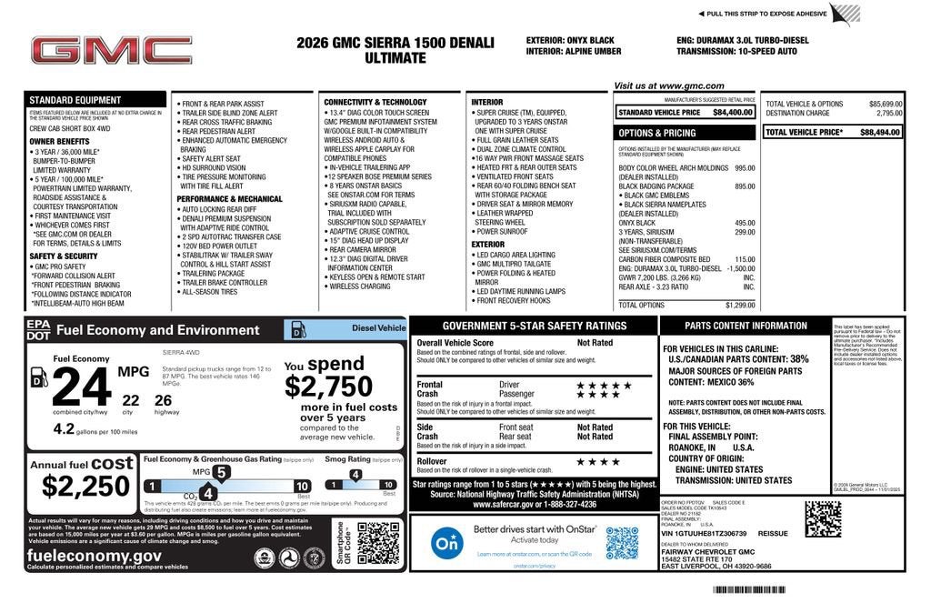 2026 GMC Sierra 1500 Denali Ultimate