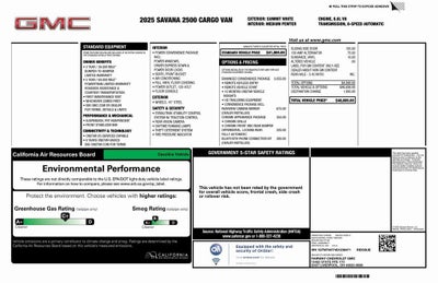 2025 GMC Savana Cargo 2500 Work Van