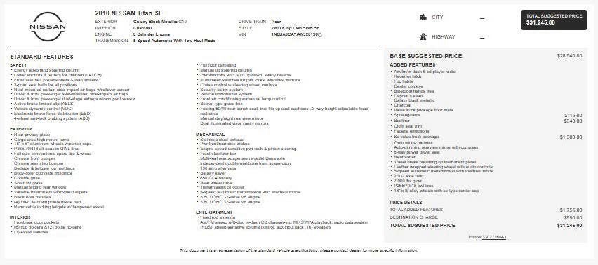 2010 Nissan Titan SE