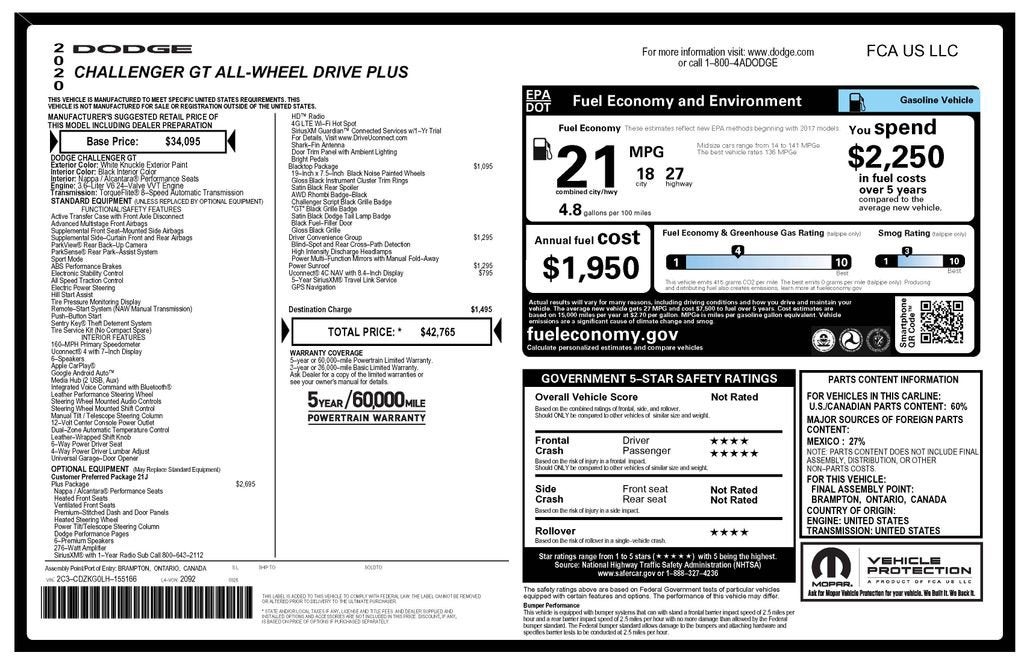 2020 Dodge Challenger GT AWD