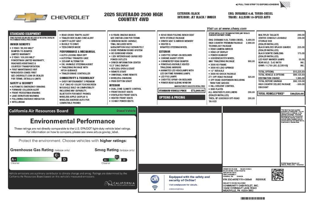 2025 Chevrolet Silverado 2500 HD High Country