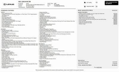 2021 Lexus RX 350 RX 350