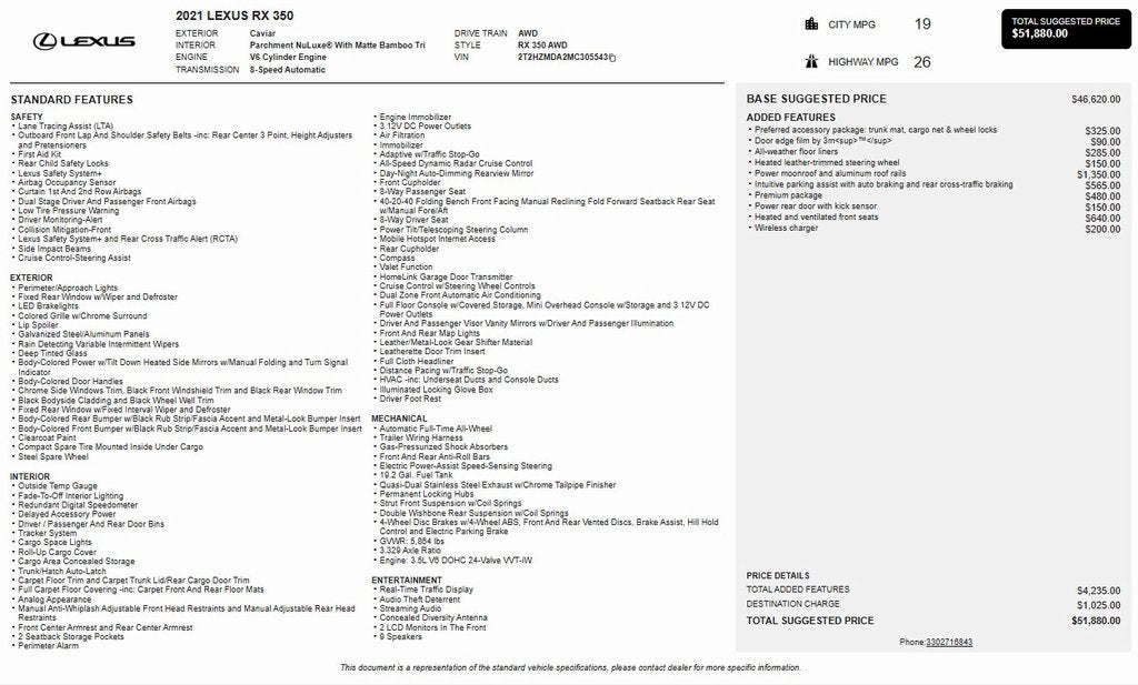 2021 Lexus RX 350 RX 350