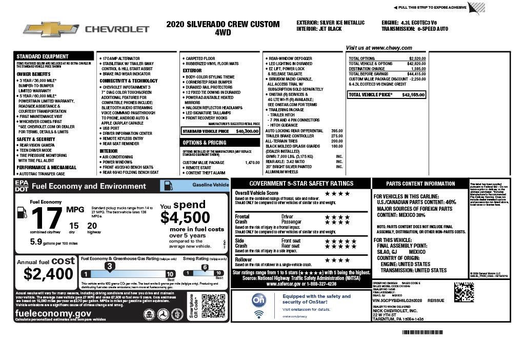 2020 Chevrolet Silverado 1500 Custom