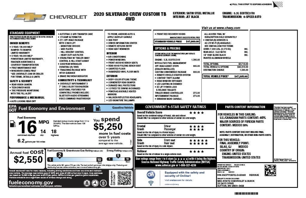 2020 Chevrolet Silverado 1500 Custom Trail Boss