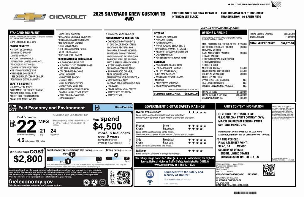 2025 Chevrolet Silverado 1500 Custom Trail Boss