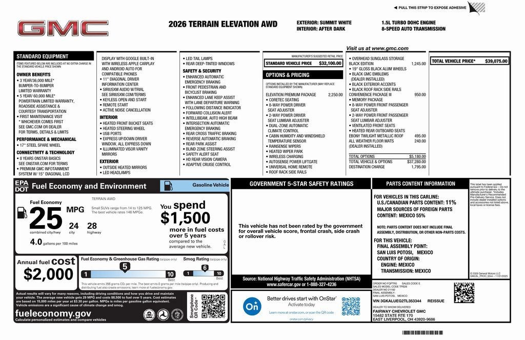2026 GMC Terrain Elevation