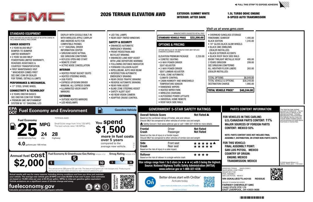 2026 GMC Terrain Elevation