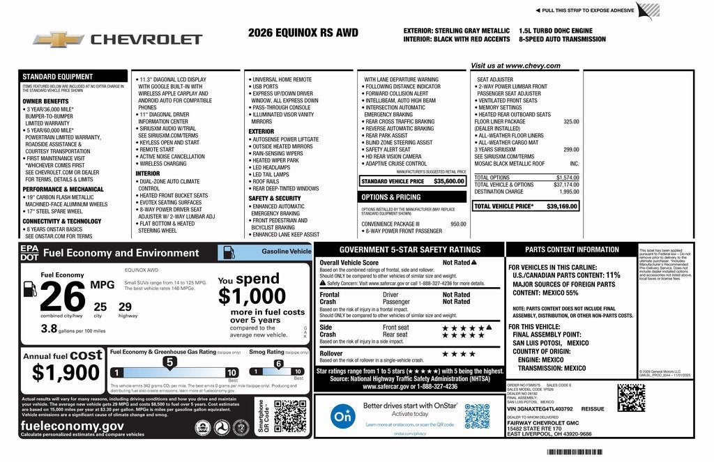 2026 Chevrolet Equinox RS