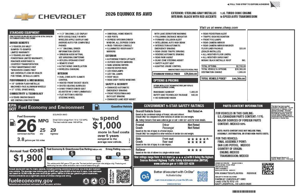 2026 Chevrolet Equinox RS