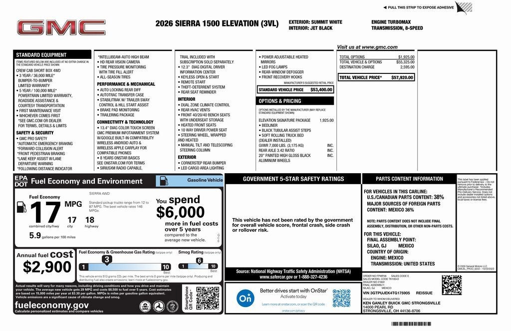 2026 GMC Sierra 1500 Elevation