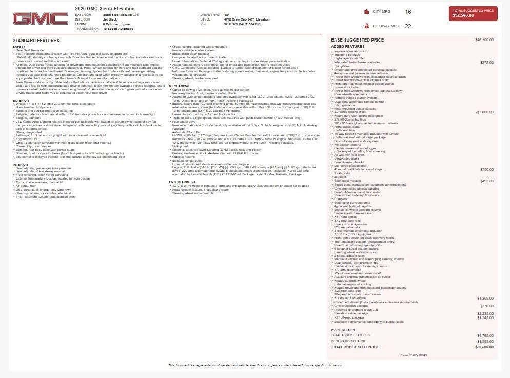 2020 GMC Sierra 1500 Elevation