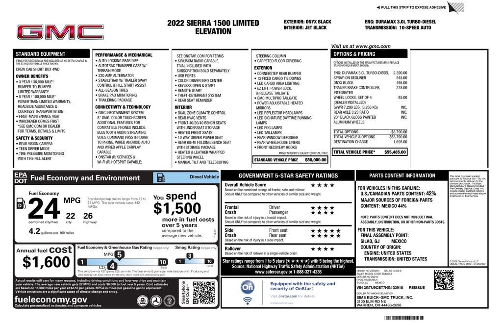 2022 GMC Sierra 1500 Limited Elevation