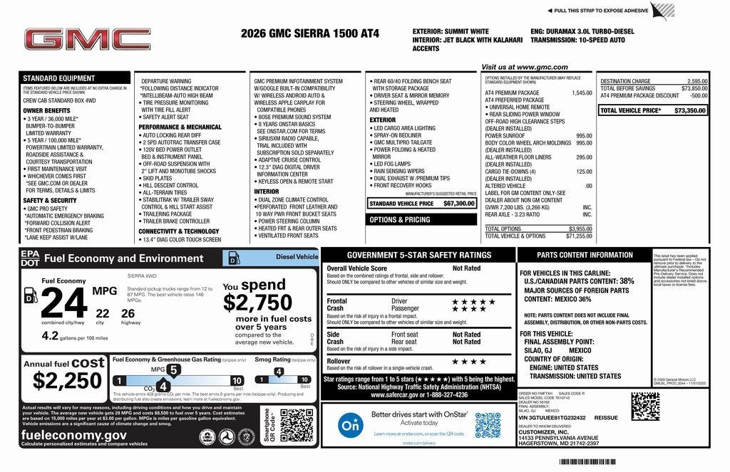 2026 GMC Sierra 1500 AT4