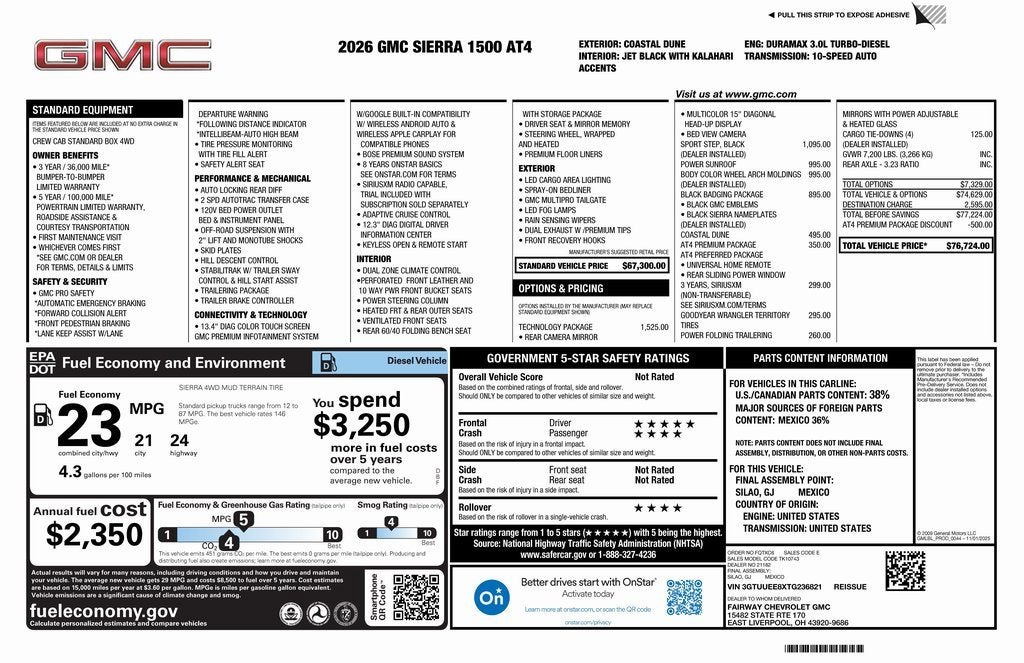 2026 GMC Sierra 1500 AT4