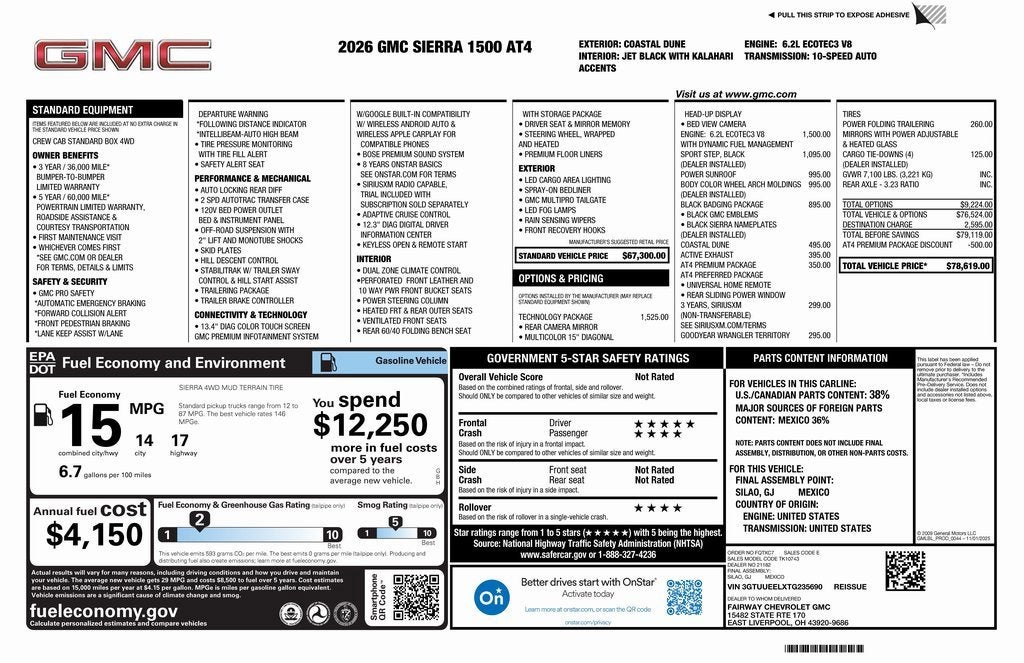 2026 GMC Sierra 1500 AT4