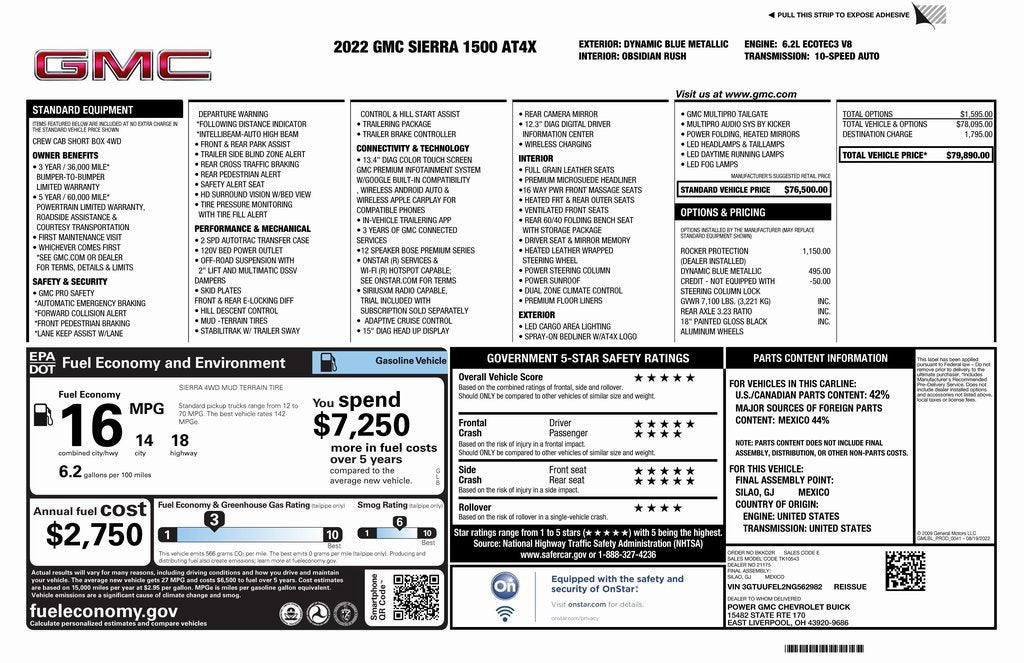 2022 GMC Sierra 1500 AT4X