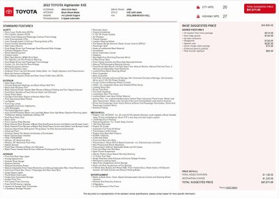 2022 Toyota Highlander XSE