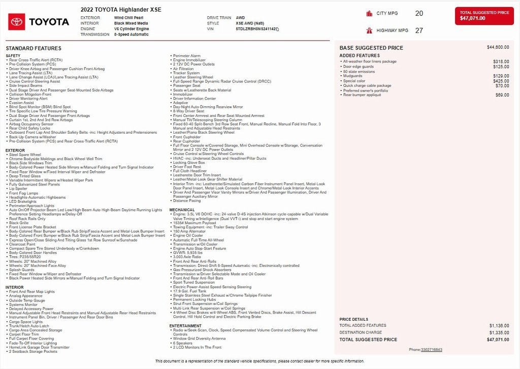 2022 Toyota Highlander XSE