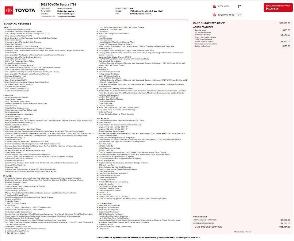 2022 Toyota Tundra 1794 Edition