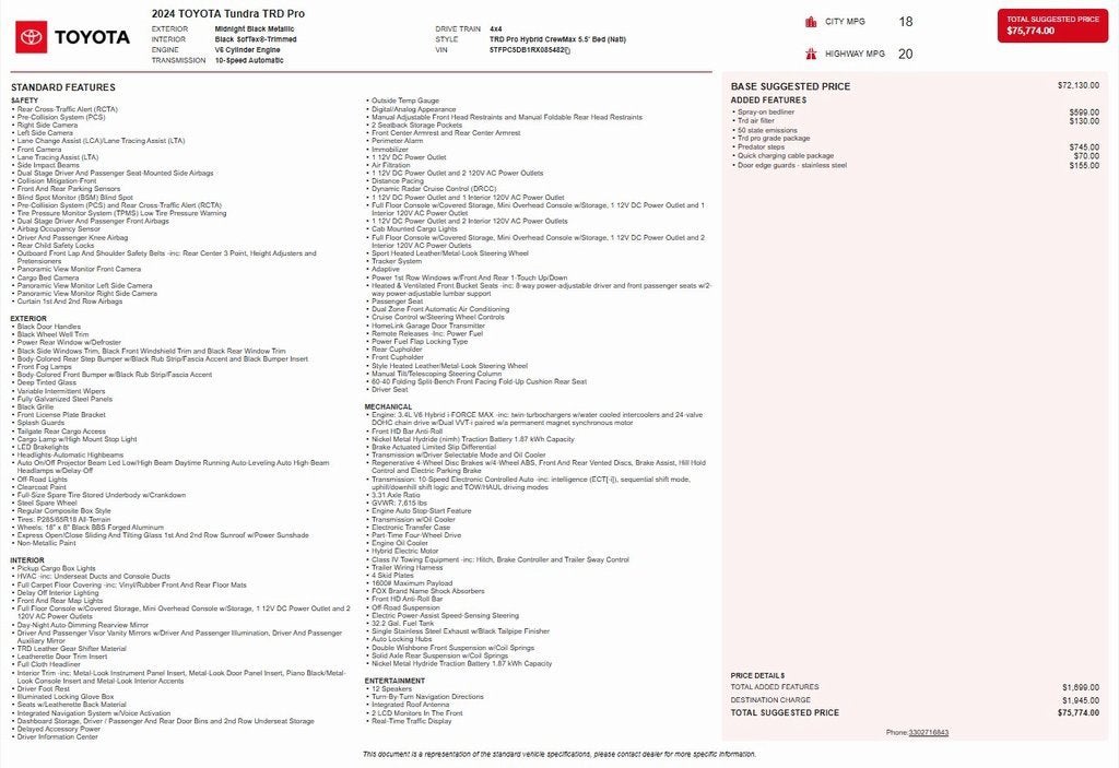 2024 Toyota Tundra Hybrid TRD Pro 4WD