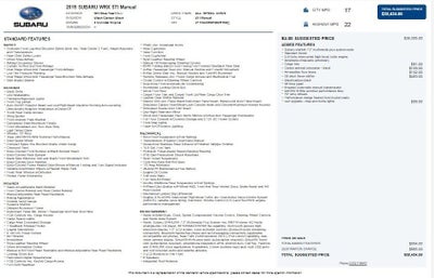 2019 Subaru WRX STI STI