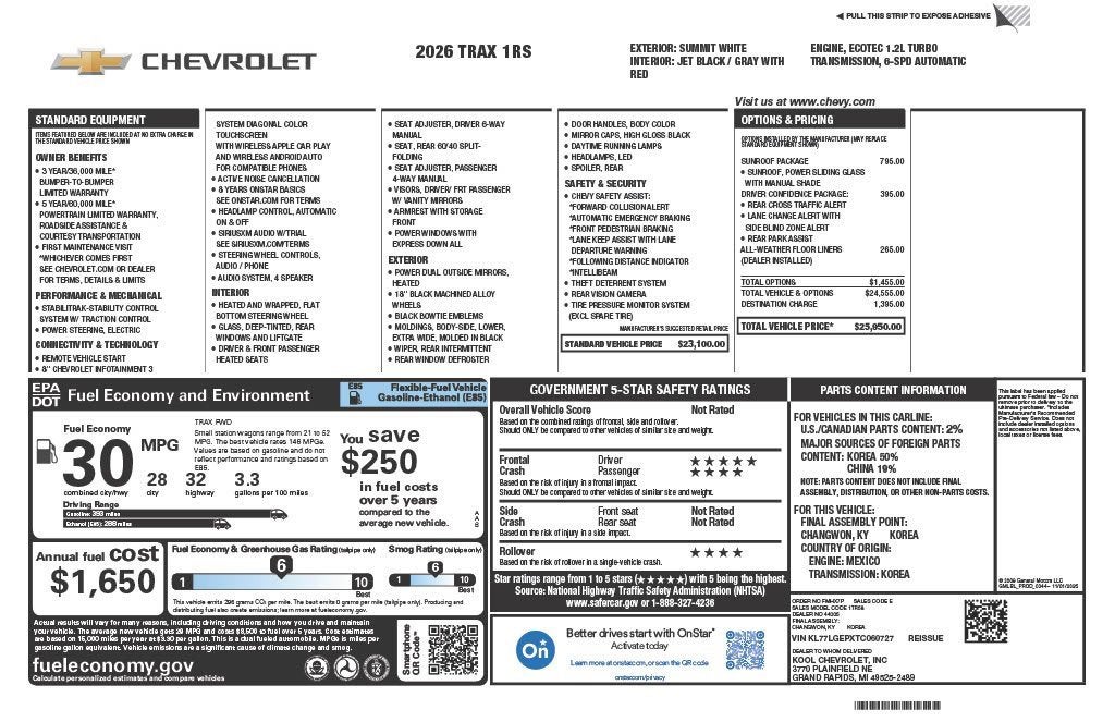2026 Chevrolet Trax 1RS