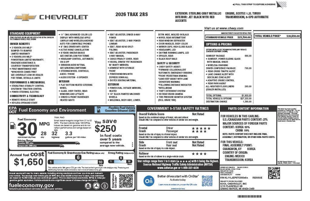2026 Chevrolet Trax 2RS